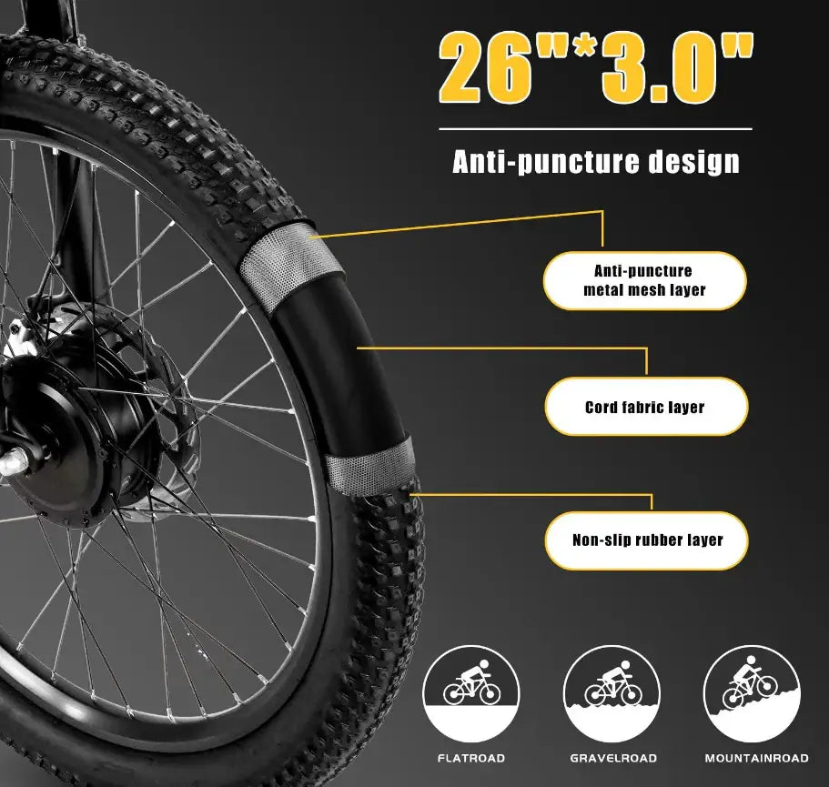 CMACEWHEEL AL26 MAX 500W*2 Moteur Double VTT Électrique 26