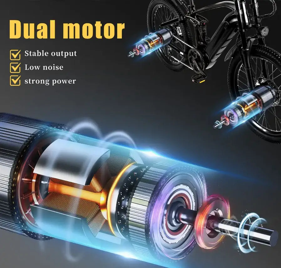 CMACEWHEEL AL26 MAX 500W*2 Moteur Double VTT Électrique 26