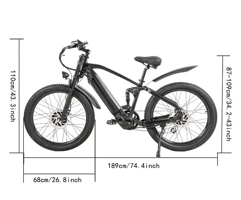 CMACEWHEEL AL26 MAX 500W*2 Moteur Double VTT Électrique 26