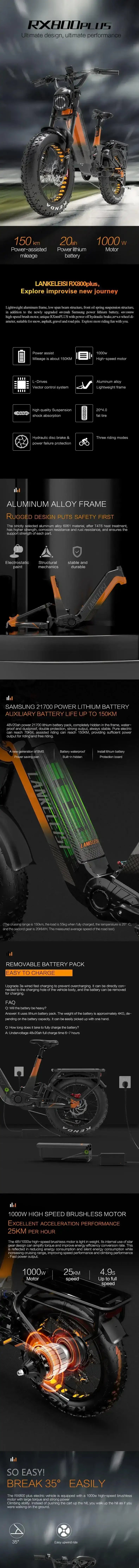 Pack de 2 Vélos Électriques Lankeleisi RX800 Plus - Buybestgear